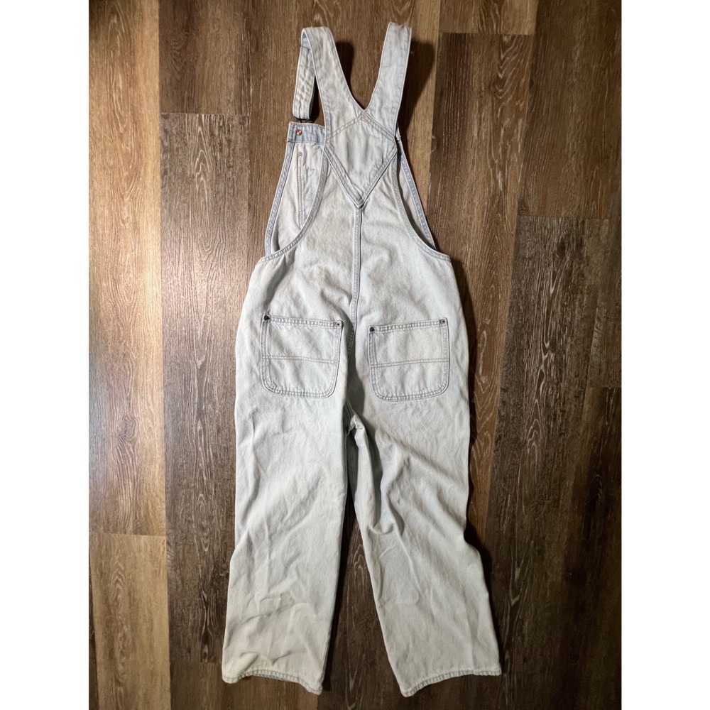 Old Navy Baggy Wide Leg Overalls Womens Size 6 Light Wash Blue Denim Bib Relaxed - Picture 5 of 7